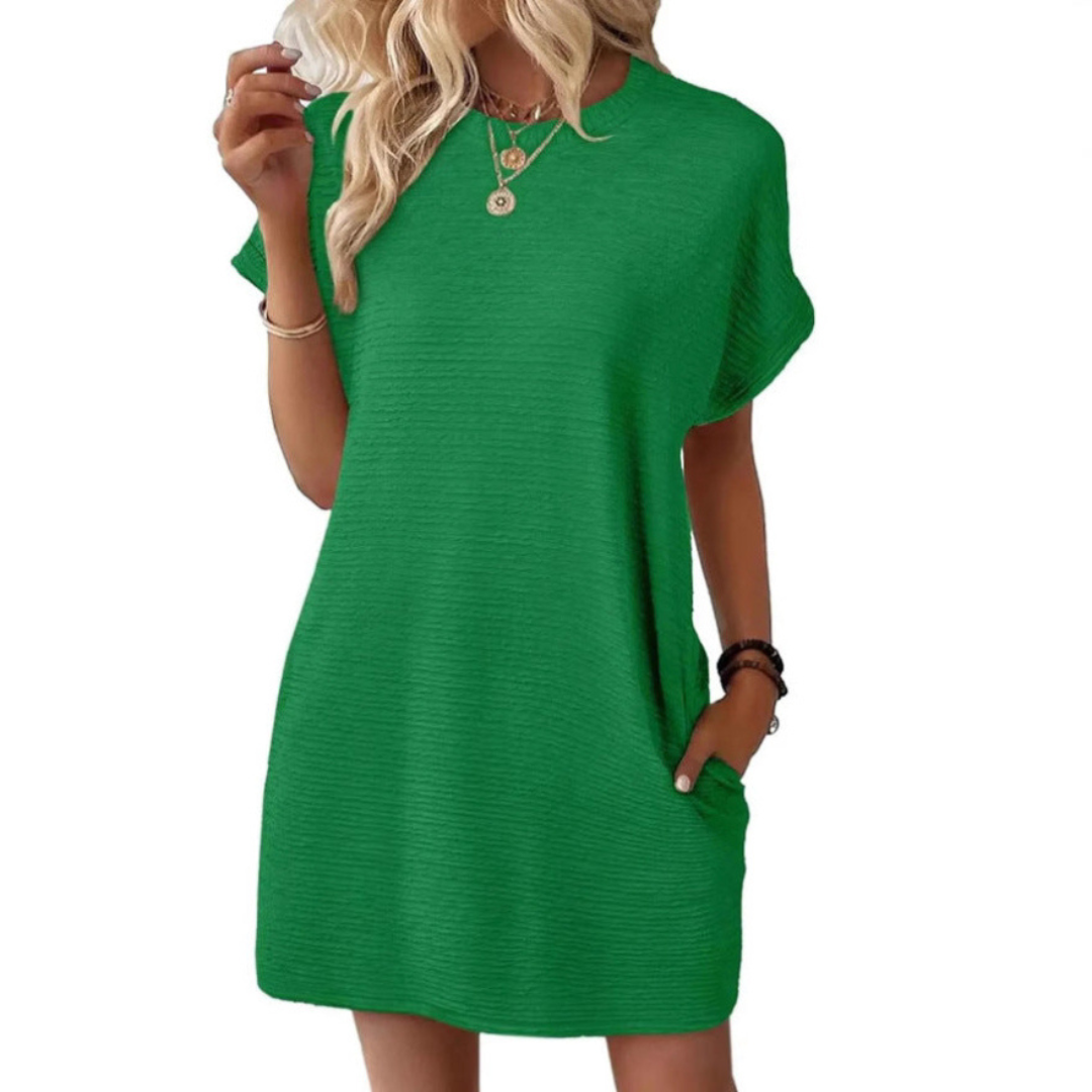 EVASHA™ – Robe d'été décontractée minimaliste à col rond