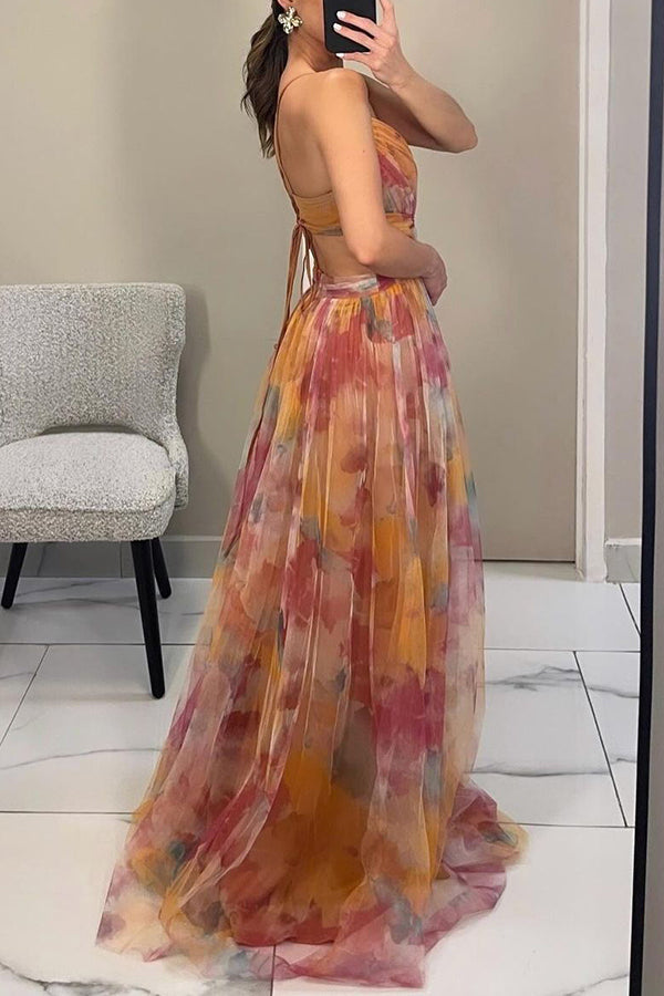 Viola | Magnifique maxi-robe à imprimé floral