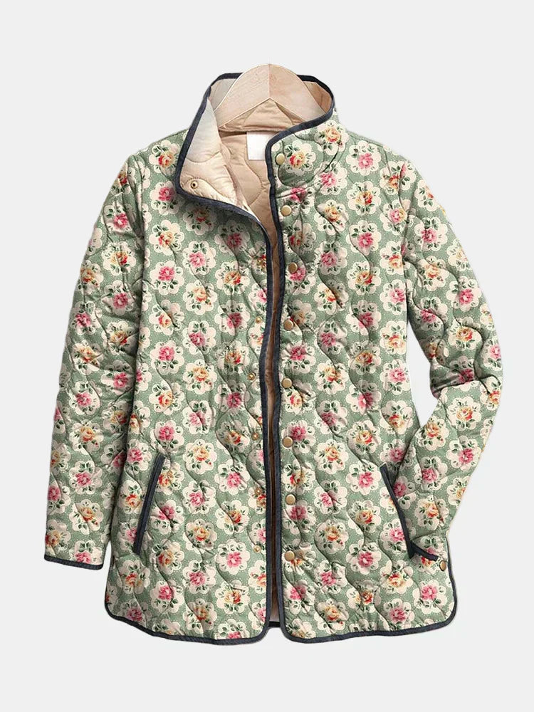 Aveline | Veste Matelassée avec Imprimé Floral Vintage