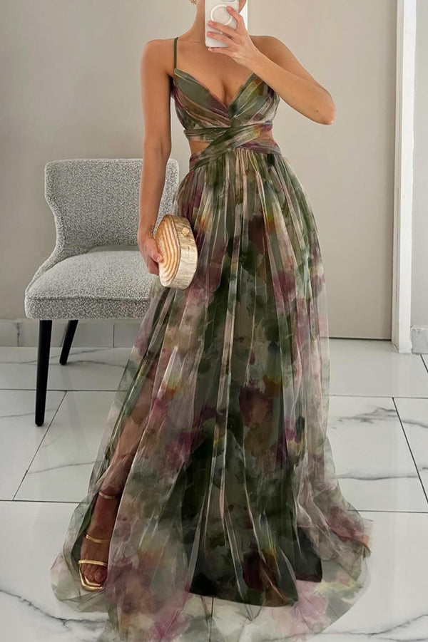 Viola | Magnifique maxi-robe à imprimé floral