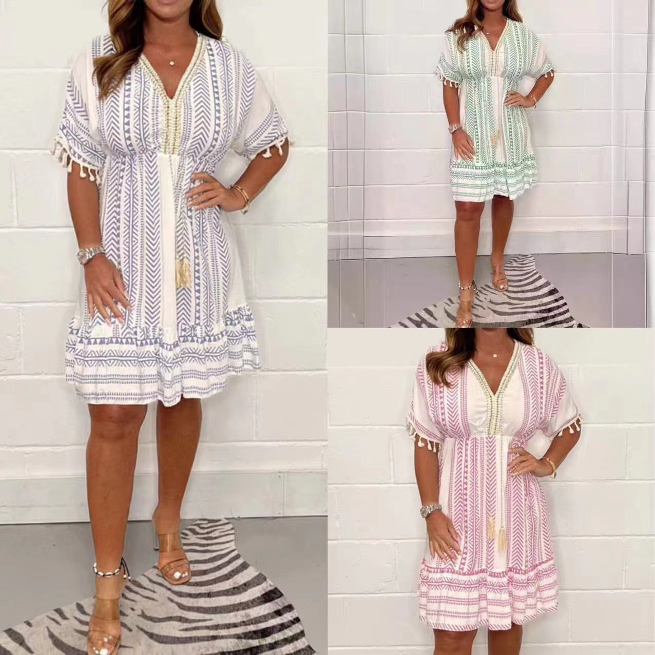Dorte™ | Vintage Bohemian Ethnic Print Dress