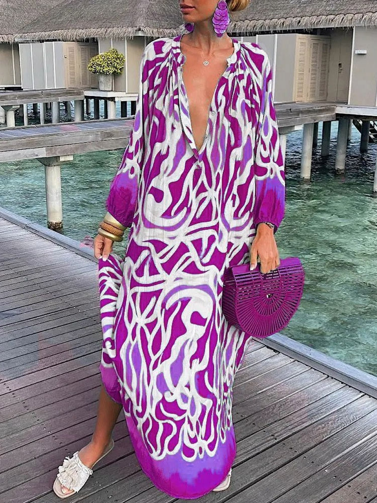 Boho Print Dress Op = Op