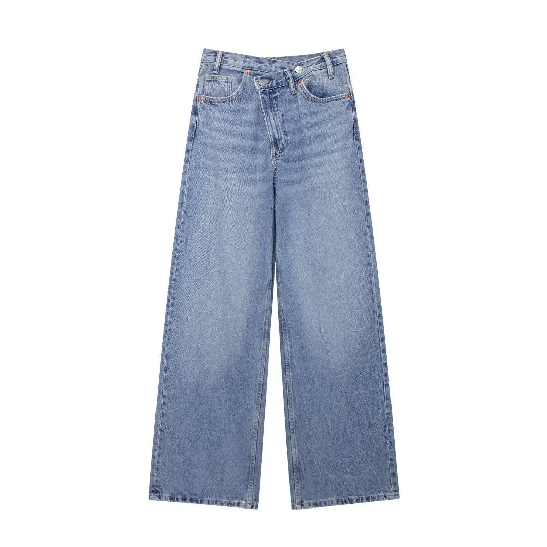 Jean Loose Cross à Fermeture Asymétriques