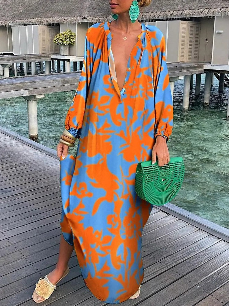 Boho Print Dress Op = Op