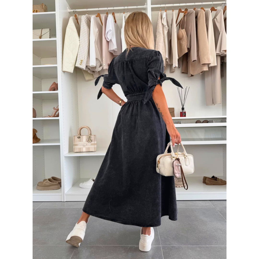 MAELLE™ – Robe Midi Élegante à Col V