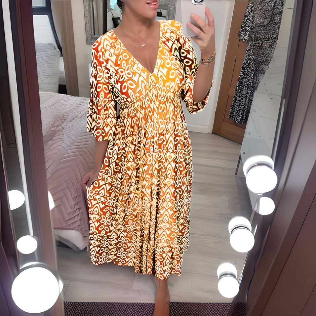 Dorte™ | Boho Printed Dress