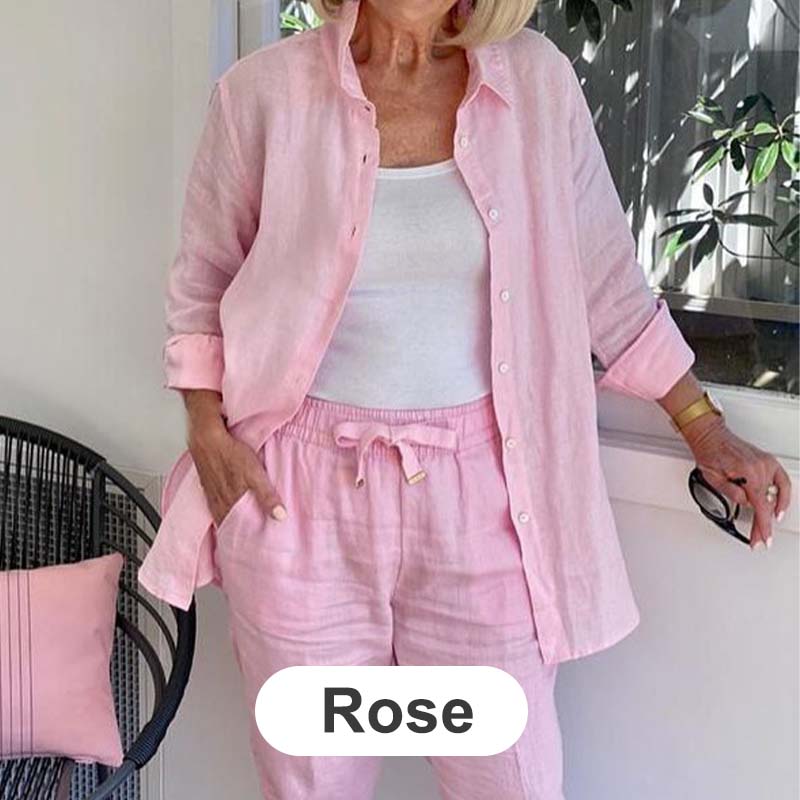 Dorte™ | Cotton and Linen Shirt and Pants Set