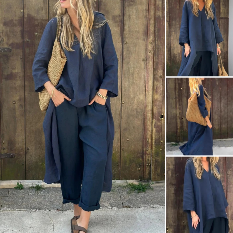 Dorte™ | 2-Piece Set with Pockets and V-Neck