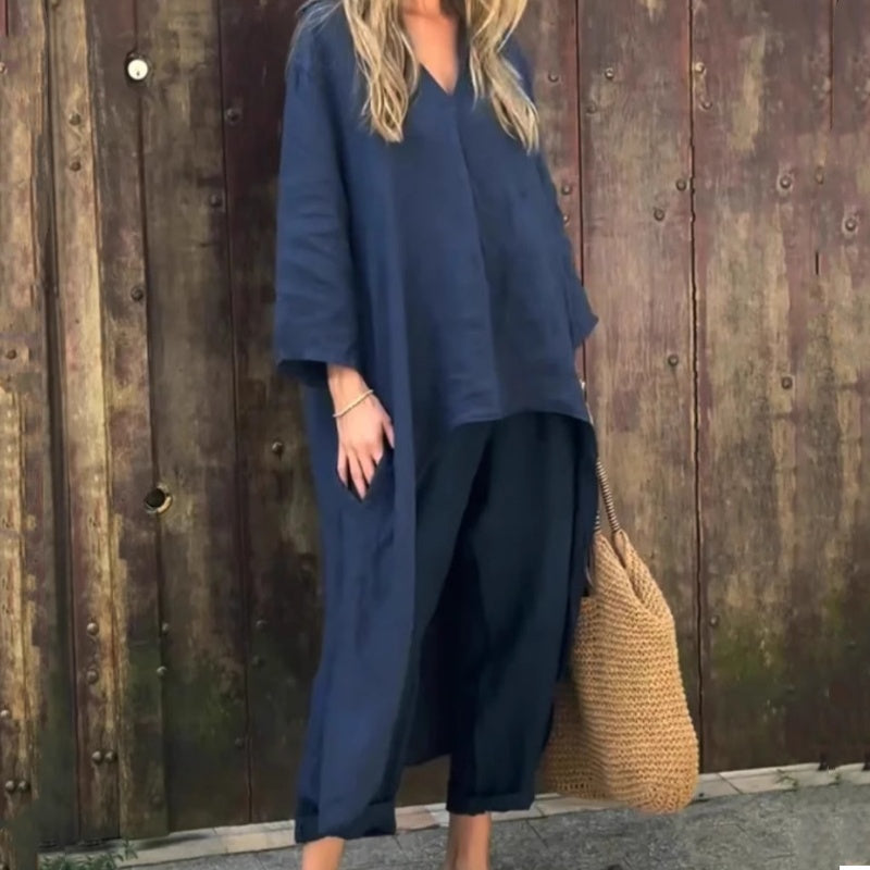 Dorte™ | 2-Piece Set with Pockets and V-Neck