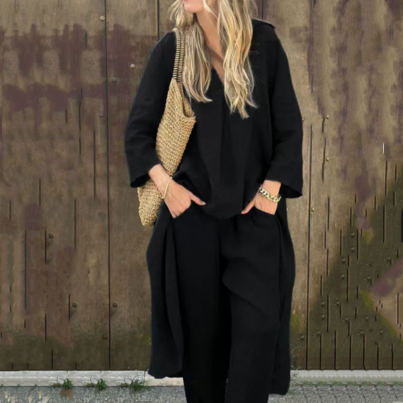 Dorte™ | 2-Piece Set with Pockets and V-Neck