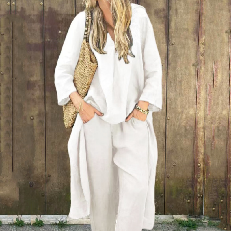 Dorte™ | 2-Piece Set with Pockets and V-Neck