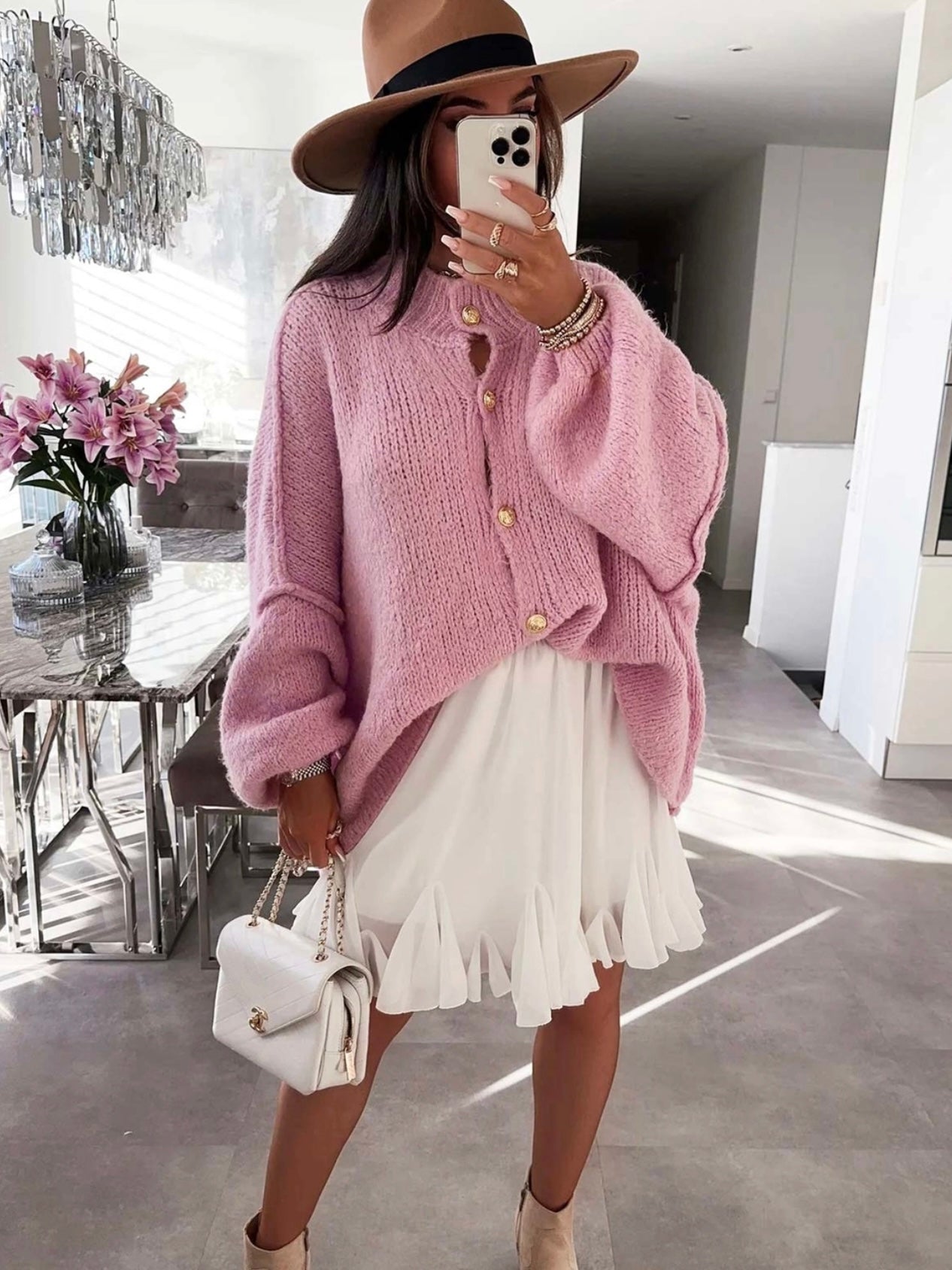 Dorte™ | Rose Oversized Cardigan