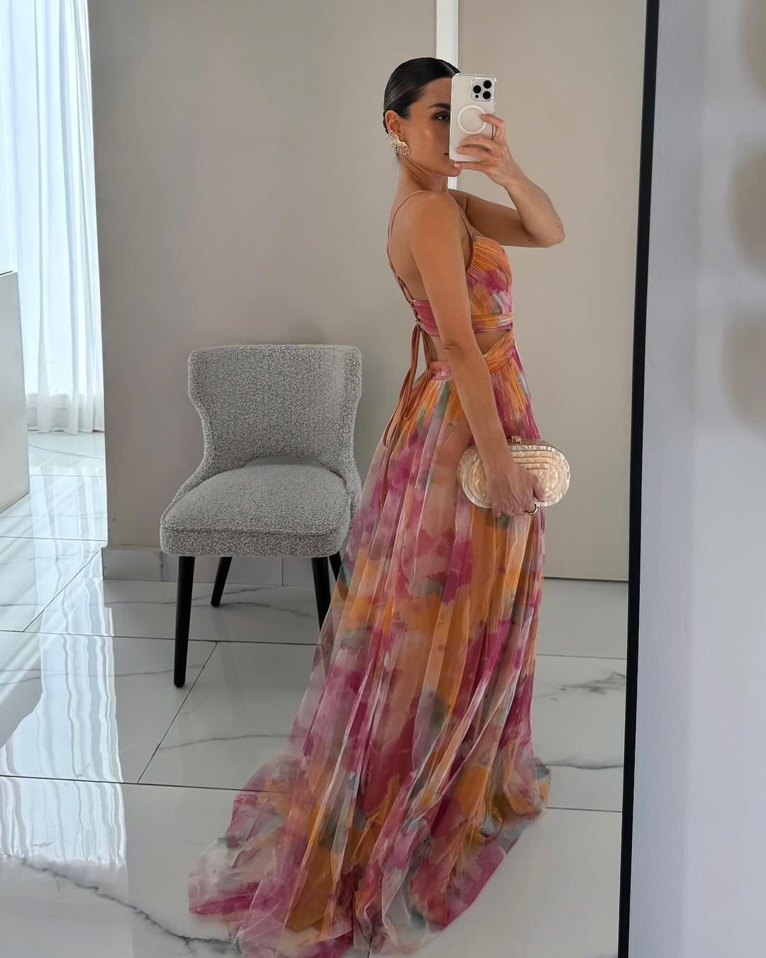 Viola | Magnifique maxi-robe à imprimé floral