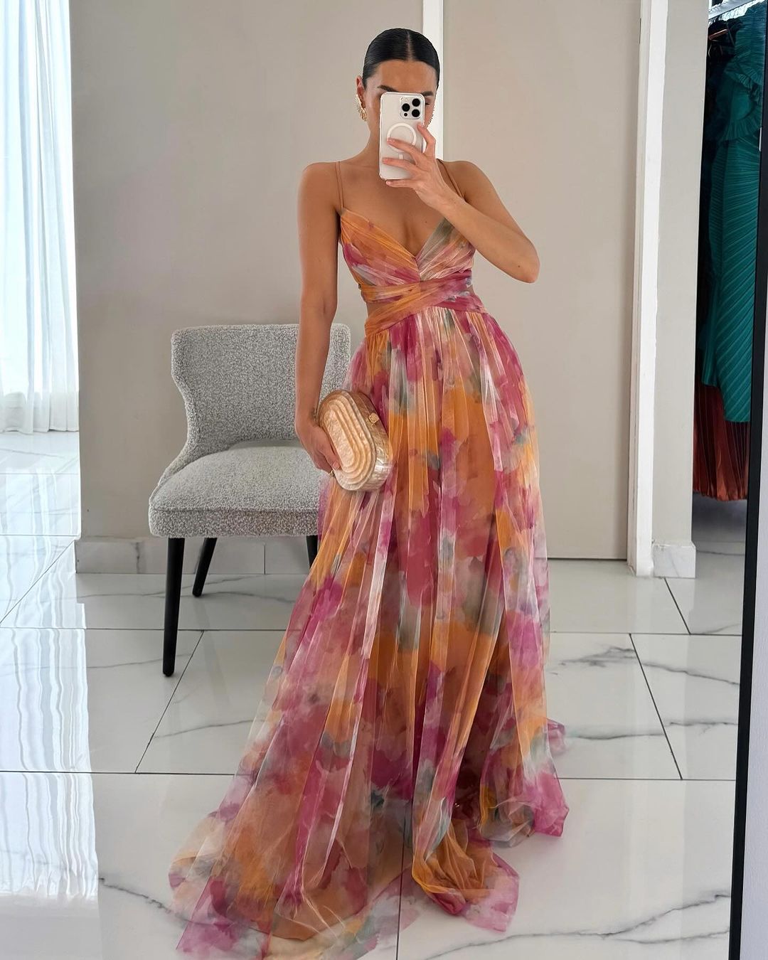 Viola | Magnifique maxi-robe à imprimé floral