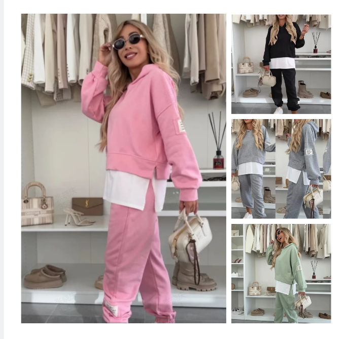 Dorte™ | Patchwork Hooded Sweatshirt Set