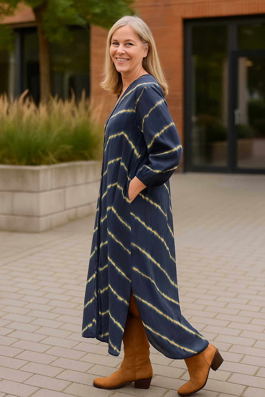 Selora | Robe Confort Rayée Boho - Amie du Ventre