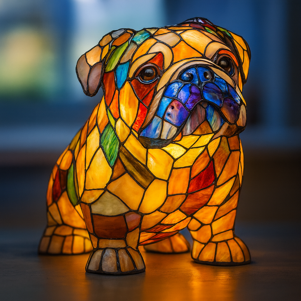 Noiraud – Lampe pour chien magique en verre coloré