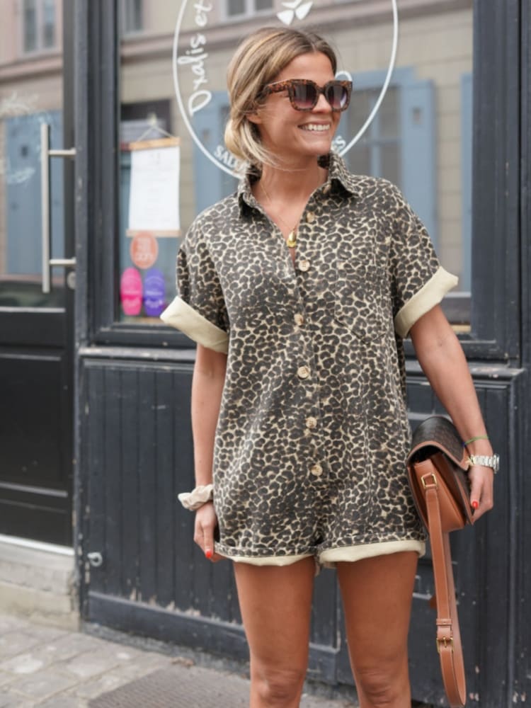 Freya™ | Skjortekjole med leopardmønster