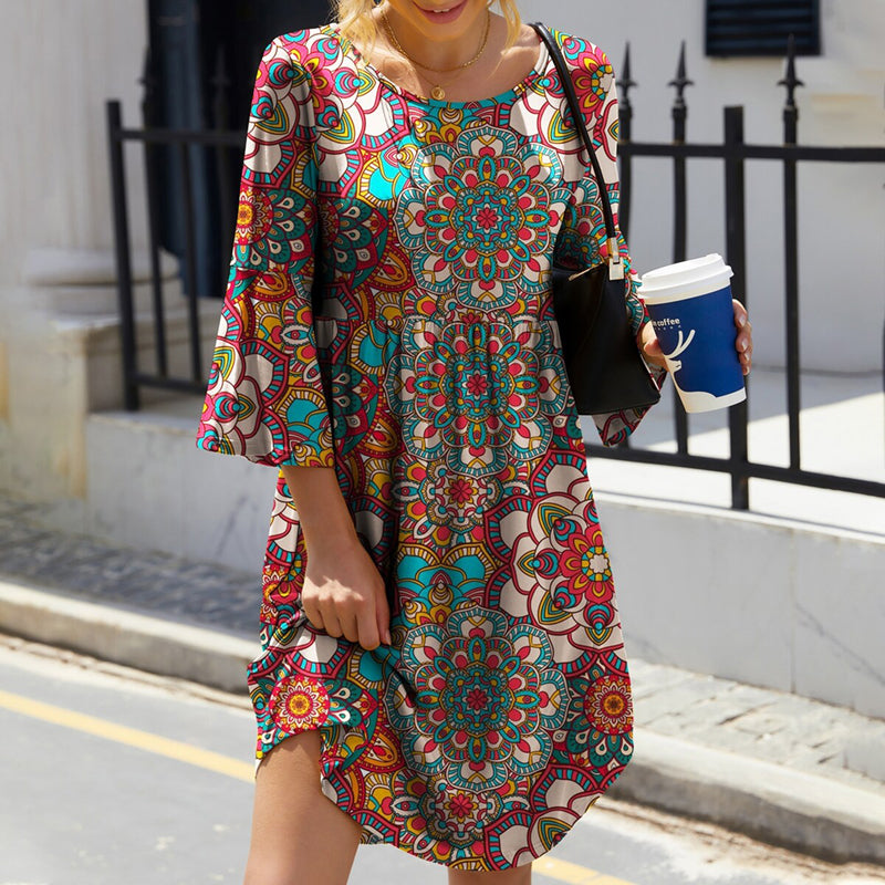 Robe Imprimée Bohème Vintage