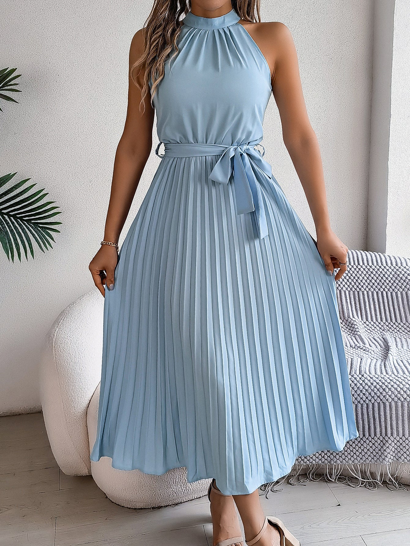 CEDRINE™ – Robe Midi Plissée Élégante