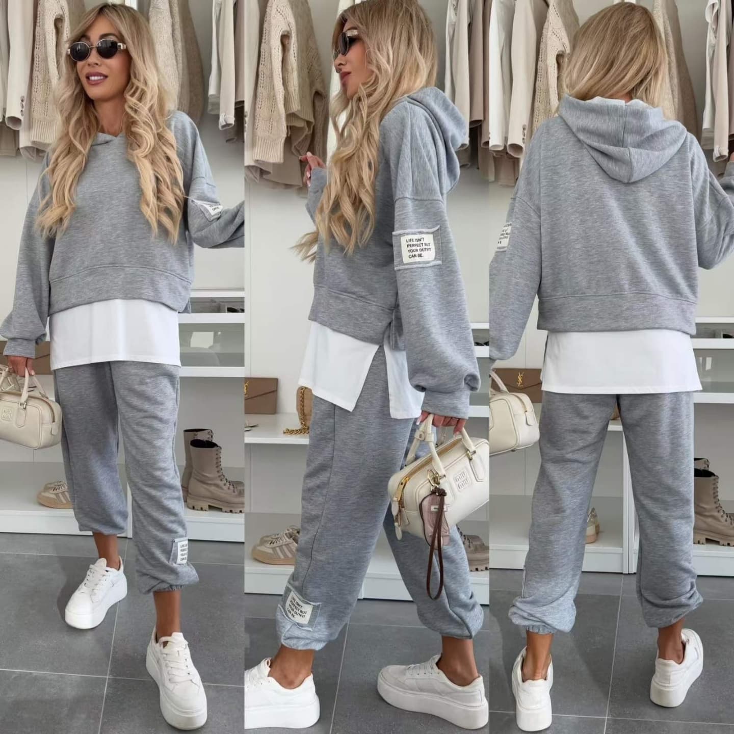 Dorte™ | Patchwork Hooded Sweatshirt Set