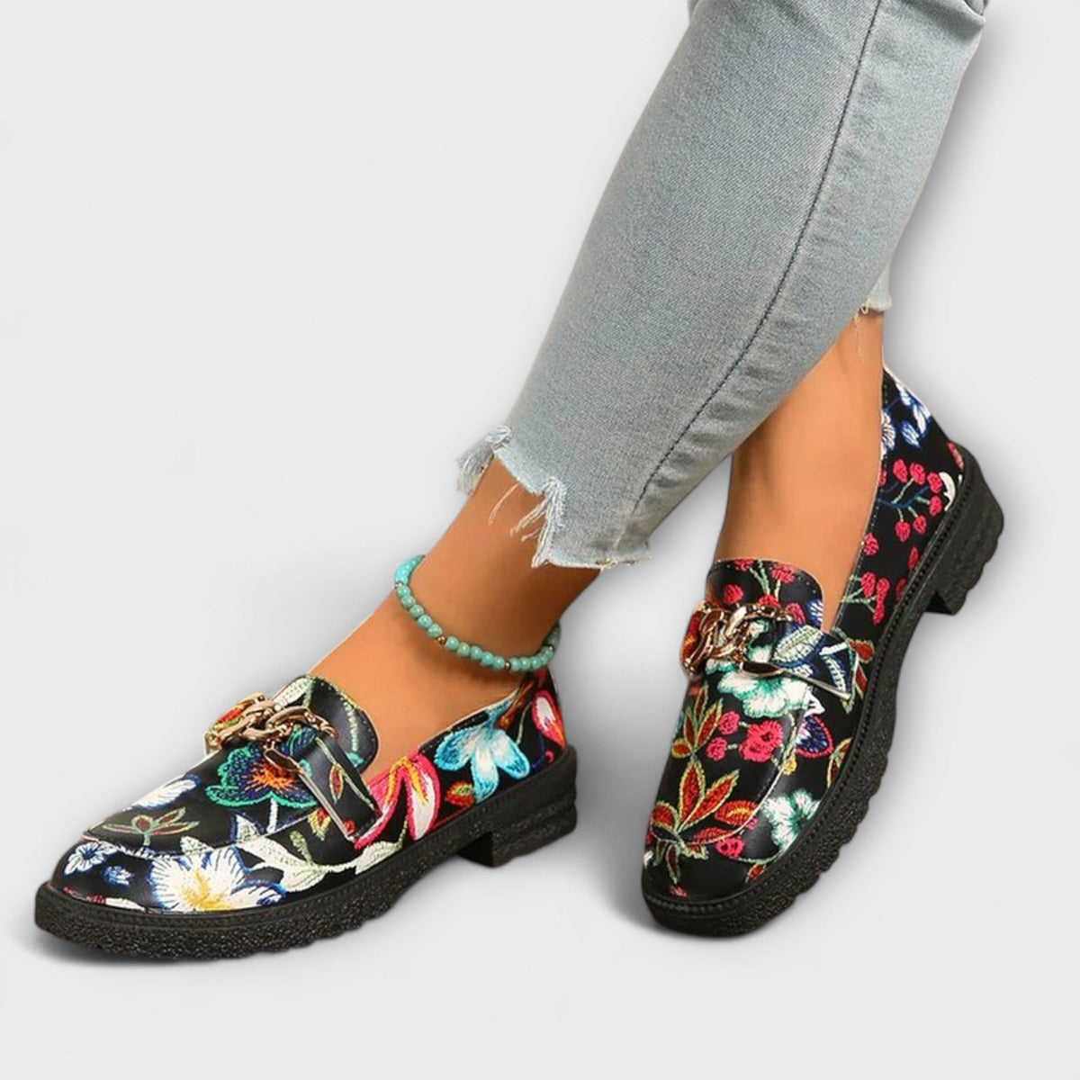 Noelia™ | Multicolored Floral Pattern Moccasins