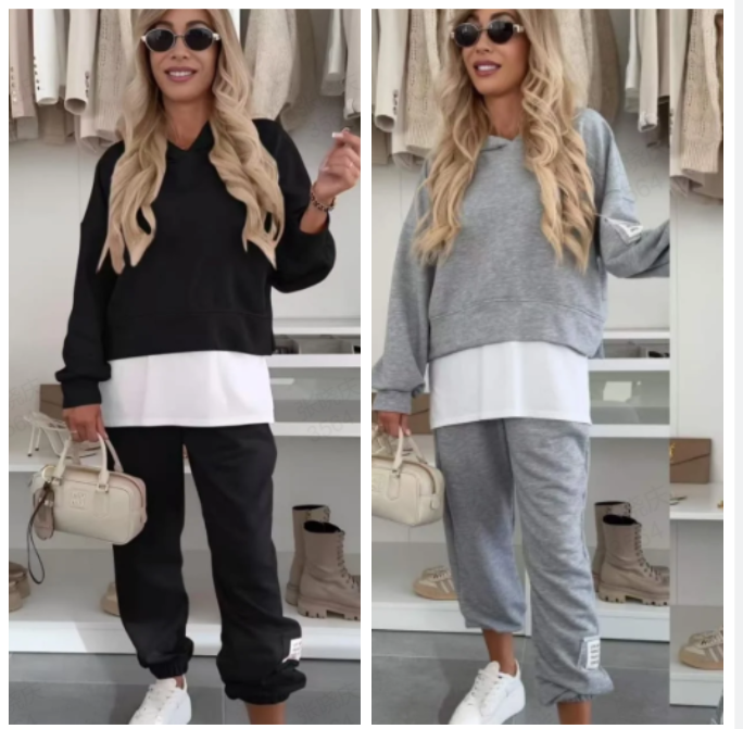 Dorte™ | Patchwork Hooded Sweatshirt Set