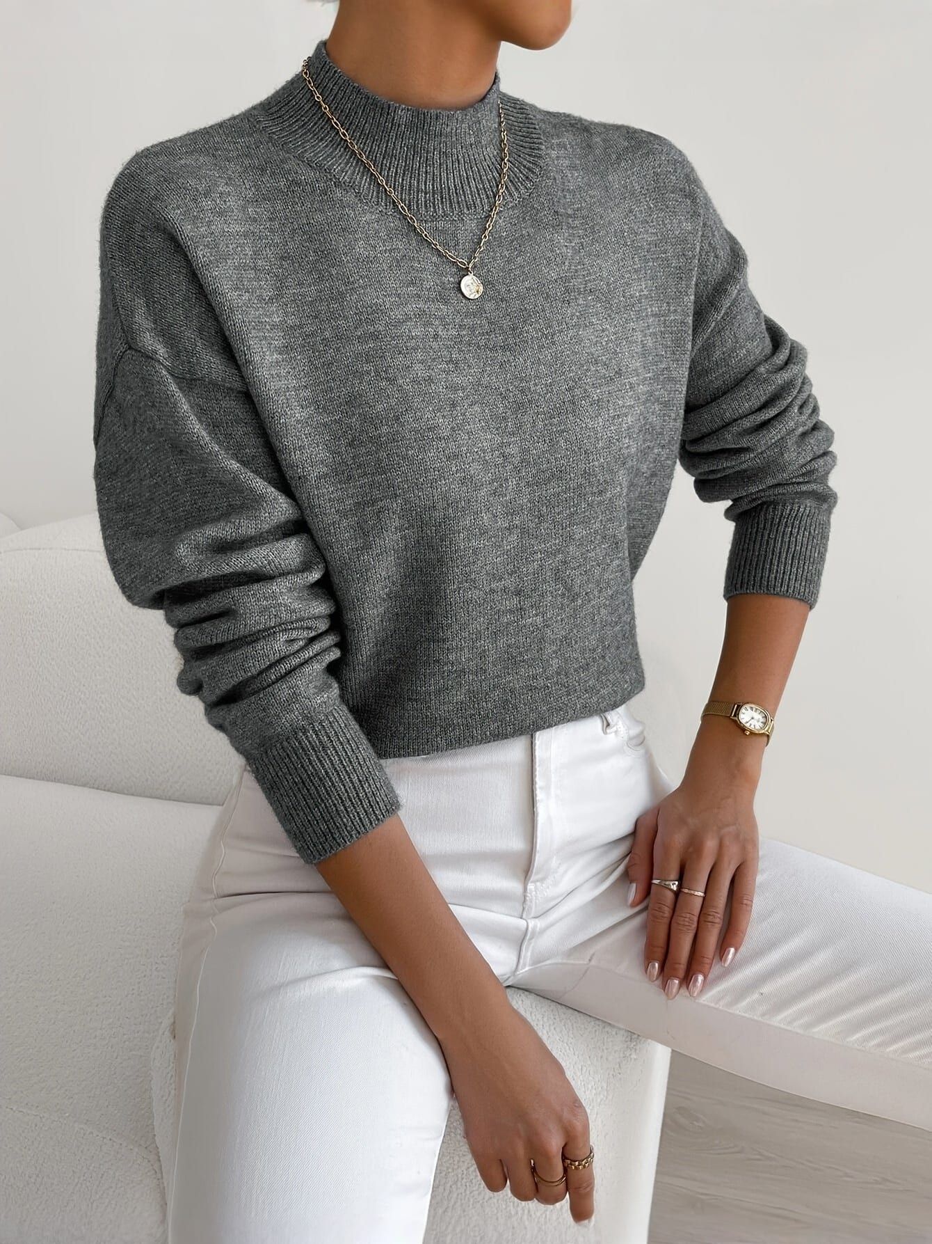 Pull Femme à Col Roulé Maria - Élégance et Confort Hivernal